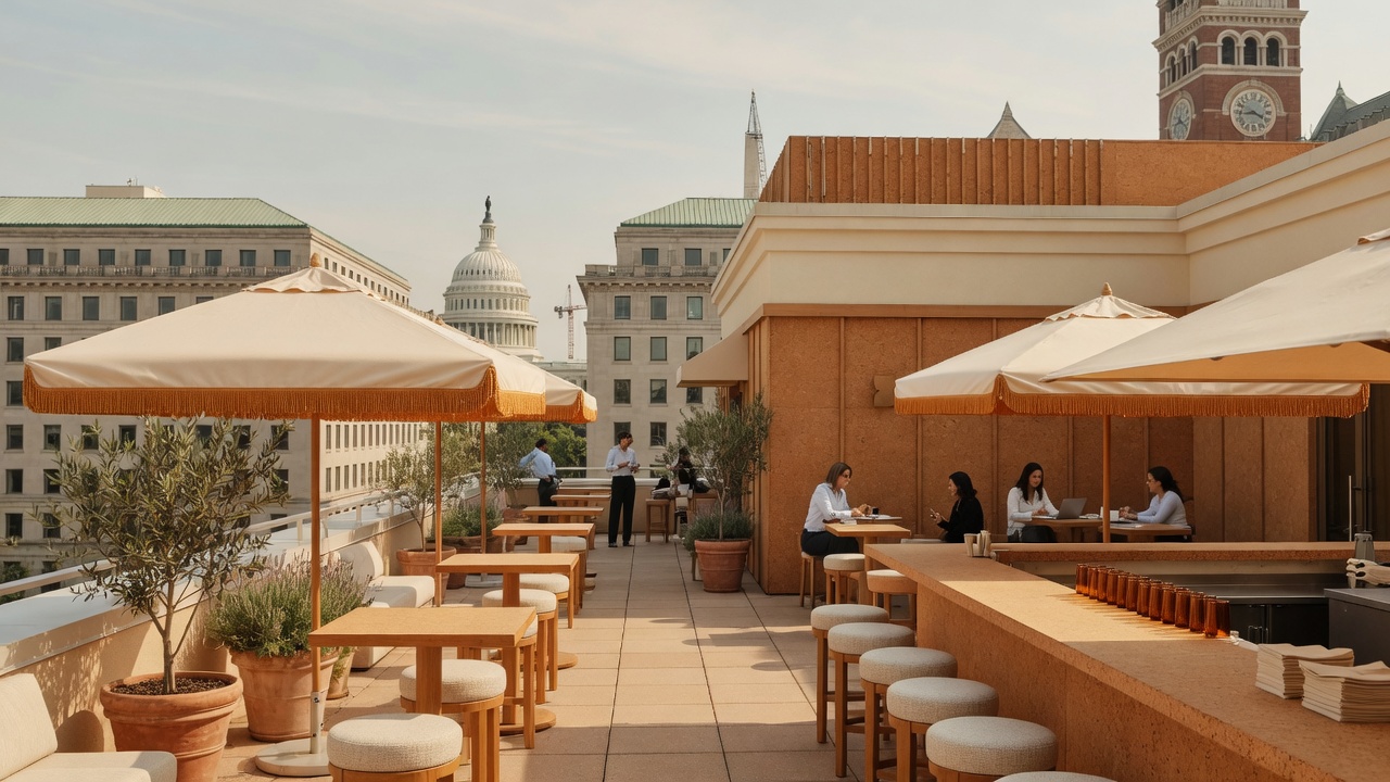 Vue Rooftop Lounge with monument views and professional networking groups