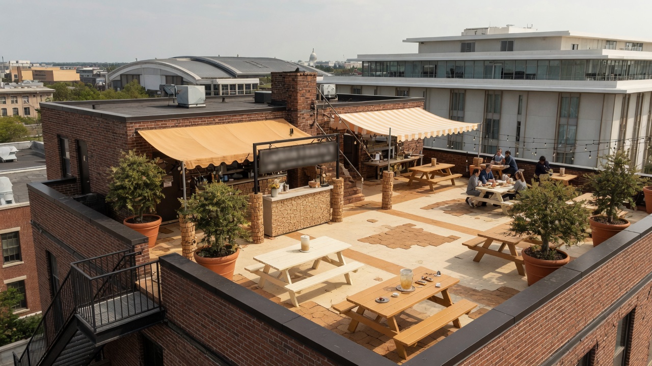 Perry's Rooftop with colleagues sharing Japanese plates and views